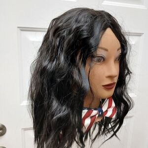 Black Long Synthetic Hair Wavy Wig 18in